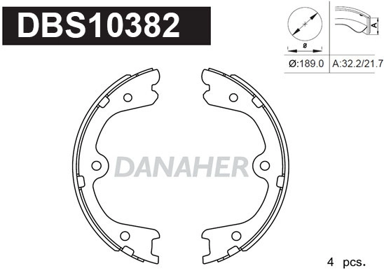 Brake Shoe Set, parking brake (DBS10382)