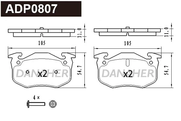 Brake Pad Set, disc brake (ADP0807)