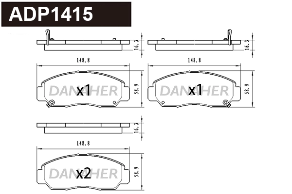 Brake Pad Set, disc brake (ADP1415)