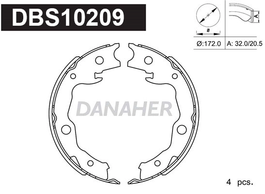 Brake Shoe Set, parking brake (DBS10209)