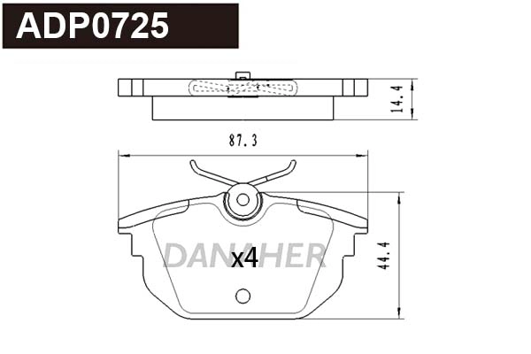 Brake Pad Set, disc brake (ADP0725)