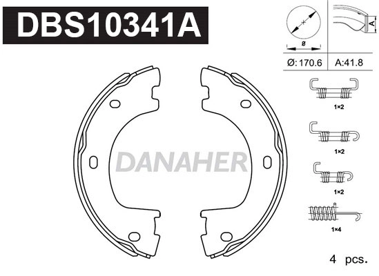 Brake Shoe Set, parking brake (DBS10341A)