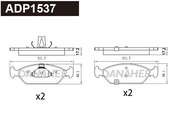 Brake Pad Set, disc brake (ADP1537)
