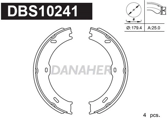 Brake Shoe Set, parking brake (DBS10241)