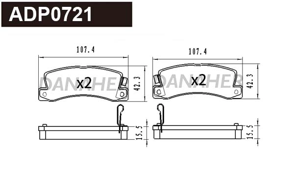 Brake Pad Set, disc brake (ADP0721)