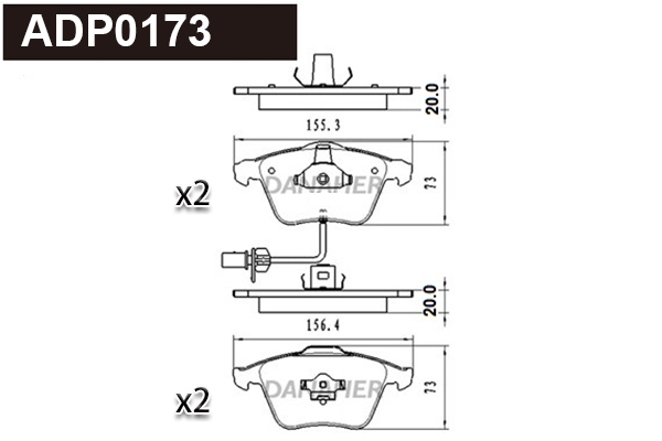 Brake Pad Set, disc brake (ADP0173)