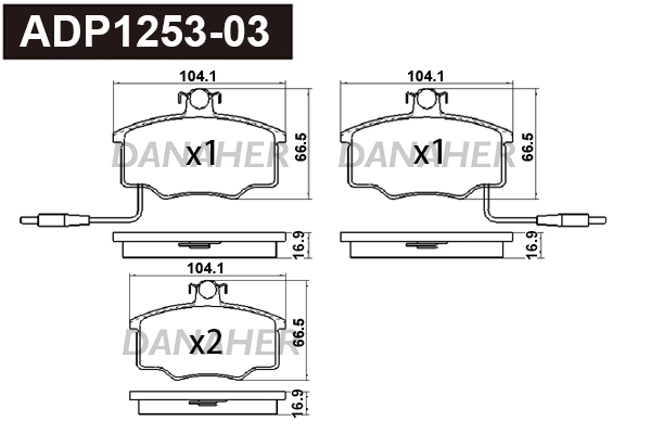 Brake Pad Set, disc brake (ADP1253-03)