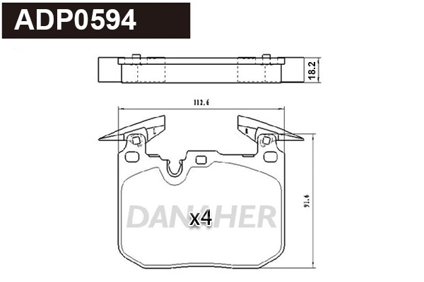 Brake Pad Set, disc brake (ADP0594)