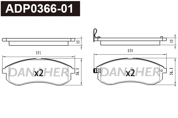 Brake Pad Set, disc brake (ADP0366-01)