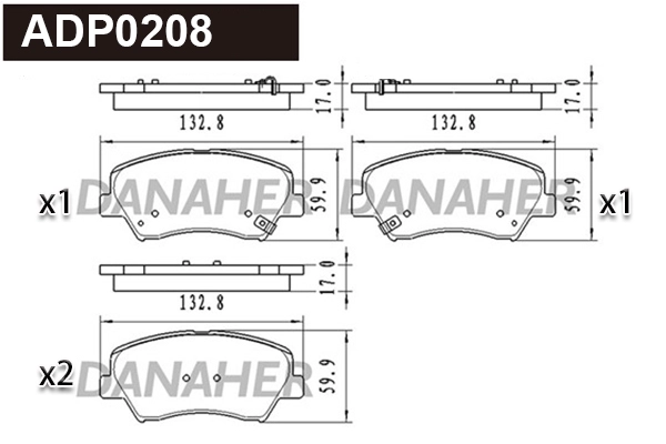 Brake Pad Set, disc brake (ADP0208)