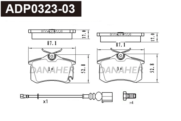 Brake Pad Set, disc brake (ADP0323-03)