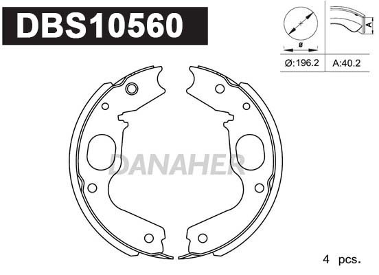 Brake Shoe Set, parking brake (DBS10560)