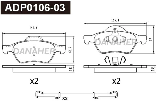 Brake Pad Set, disc brake (ADP0106-03)