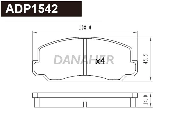 Brake Pad Set, disc brake (ADP1542)