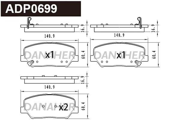 Brake Pad Set, disc brake (ADP0699)
