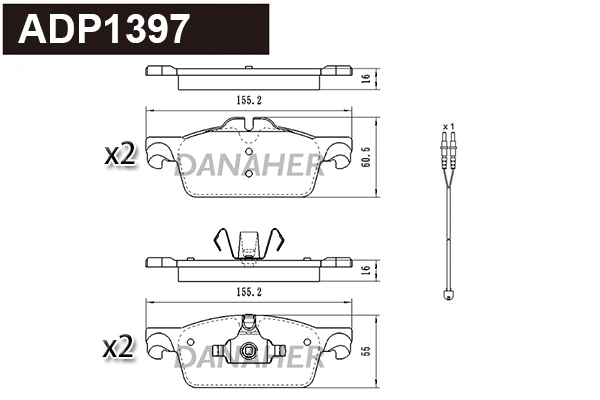 Brake Pad Set, disc brake (ADP1397)