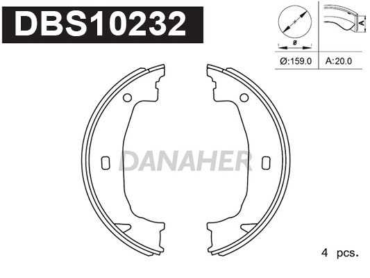 Brake Shoe Set, parking brake (DBS10232)