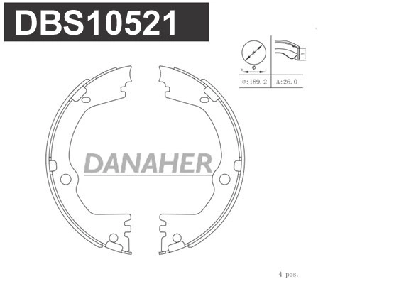 Brake Shoe Set, parking brake (DBS10521)