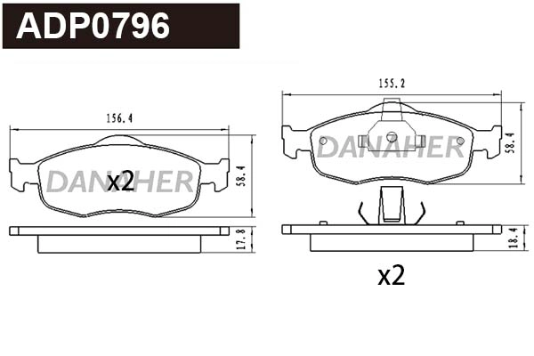 Brake Pad Set, disc brake (ADP0796)