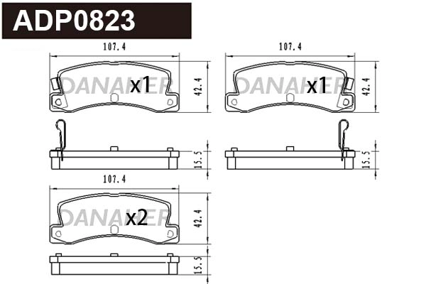 Brake Pad Set, disc brake (ADP0823)