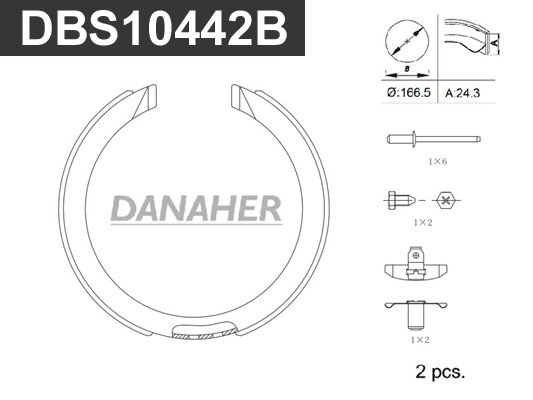 Brake Shoe Set, parking brake (DBS10442B)