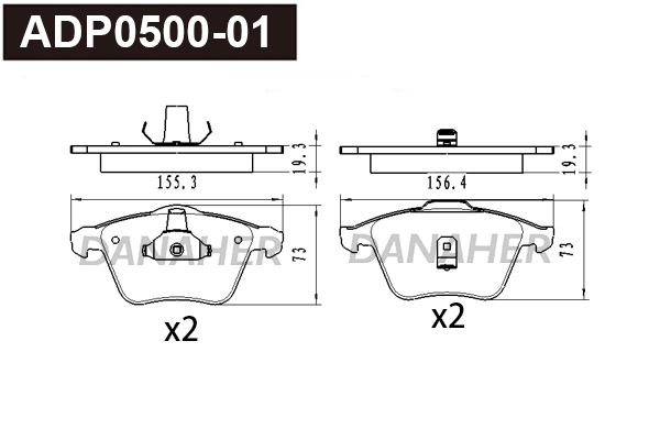 Brake Pad Set, disc brake (ADP0500-01)