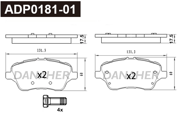 Brake Pad Set, disc brake (ADP0181-01)