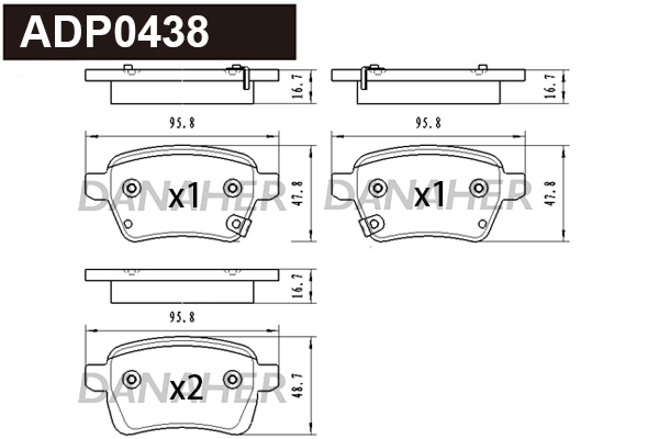 Brake Pad Set, disc brake (ADP0438)