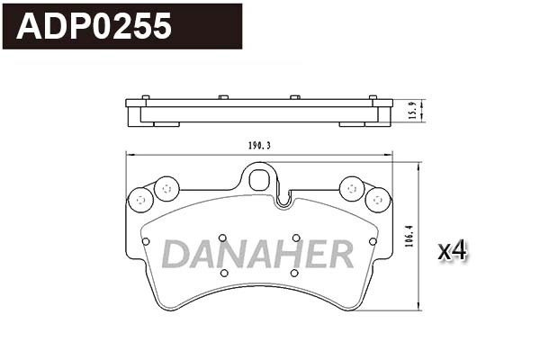 Brake Pad Set, disc brake (ADP0255)