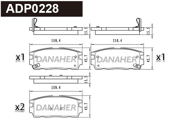 Brake Pad Set, disc brake (ADP0228)