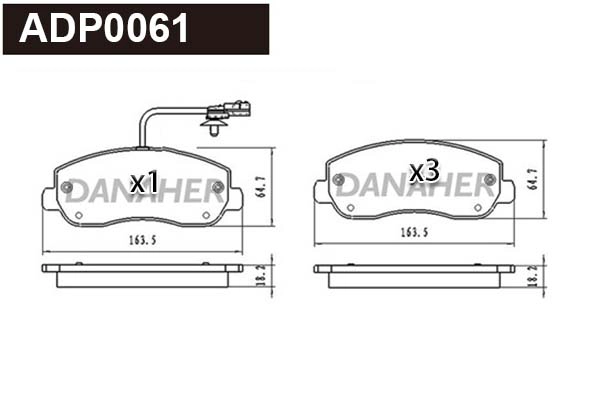Brake Pad Set, disc brake (ADP0061)