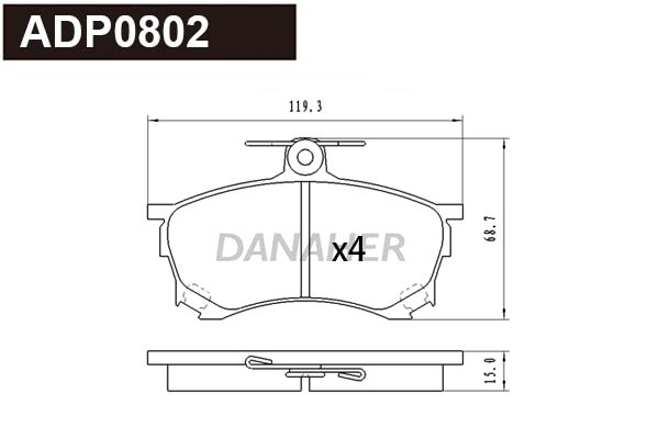 Brake Pad Set, disc brake (ADP0802)