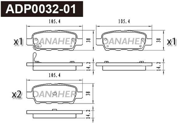 Brake Pad Set, disc brake (ADP0032-01)