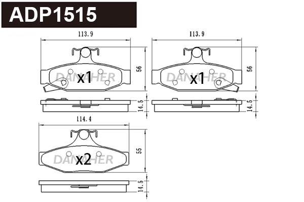 Brake Pad Set, disc brake (ADP1515)