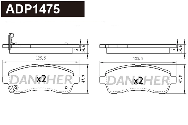 Brake Pad Set, disc brake (ADP1475)