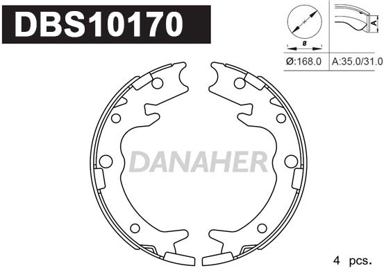 Brake Shoe Set, parking brake (DBS10170)