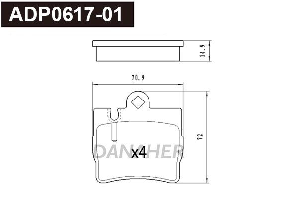 Brake Pad Set, disc brake (ADP0617-01)