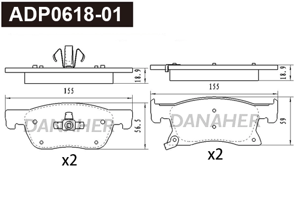 Brake Pad Set, disc brake (ADP0618-01)