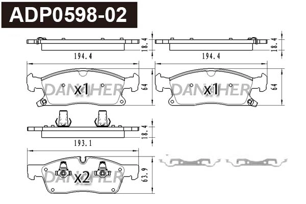 Brake Pad Set, disc brake (ADP0598-02)