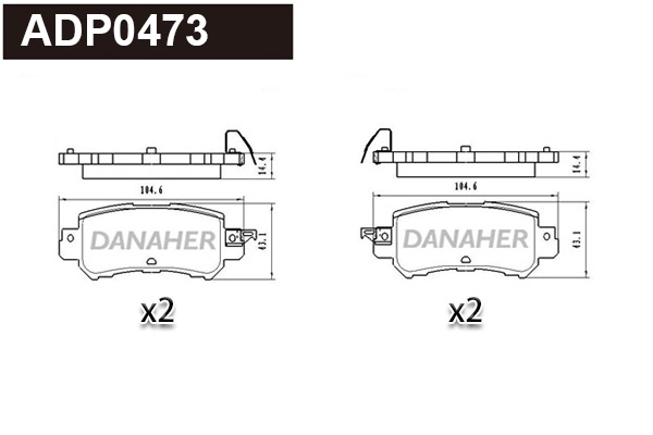 Brake Pad Set, disc brake (ADP0473)