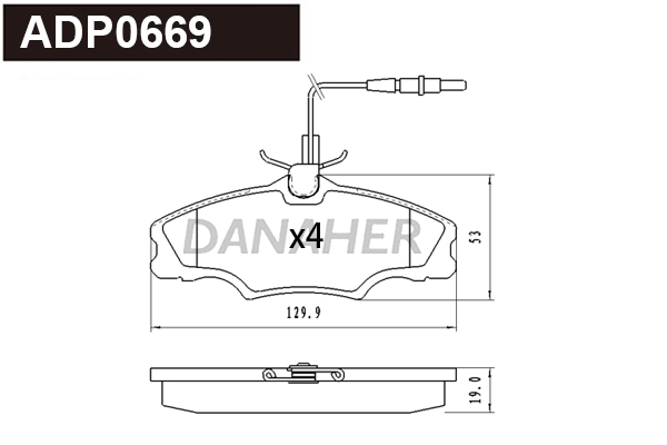 Brake Pad Set, disc brake (ADP0669)