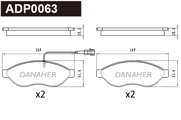 Brake Pad Set, disc brake (ADP0063)