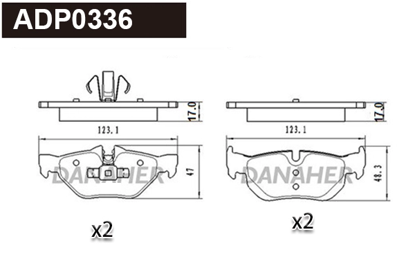 Brake Pad Set, disc brake (ADP0336)