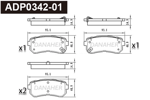 Brake Pad Set, disc brake (ADP0342-01)