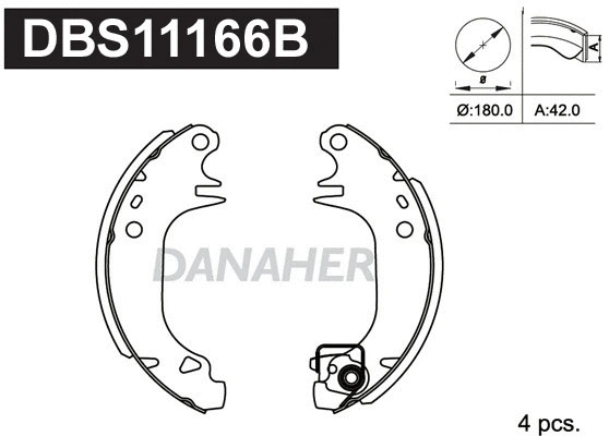 Brake Shoe Set (DBS11166B)