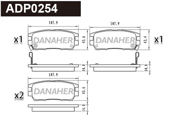 Brake Pad Set, disc brake (ADP0254)