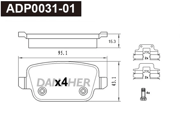 Brake Pad Set, disc brake (ADP0031-01)