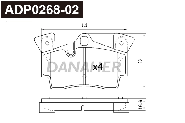 Brake Pad Set, disc brake (ADP0268-02)