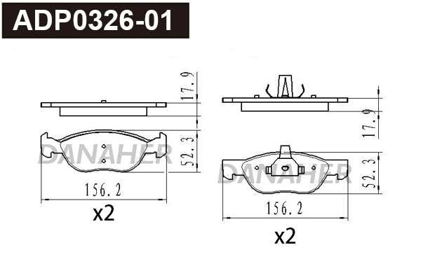 Brake Pad Set, disc brake (ADP0326-01)