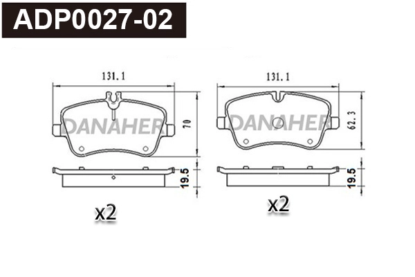 Brake Pad Set, disc brake (ADP0027-02)